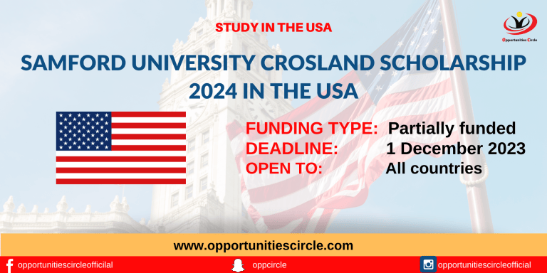 Samford University Crosland Scholarship 2024 in the USA