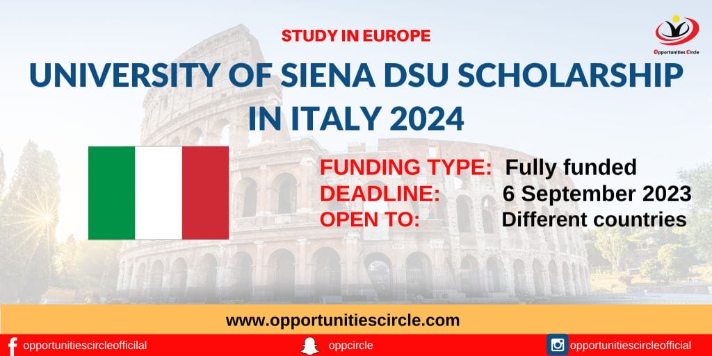 University of Siena DSU Scholarship 2024 in Italy