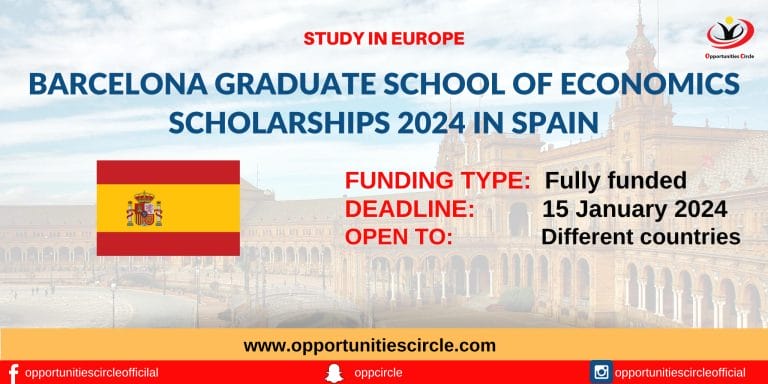 Barcelona Graduate School of Economics Scholarships 2024