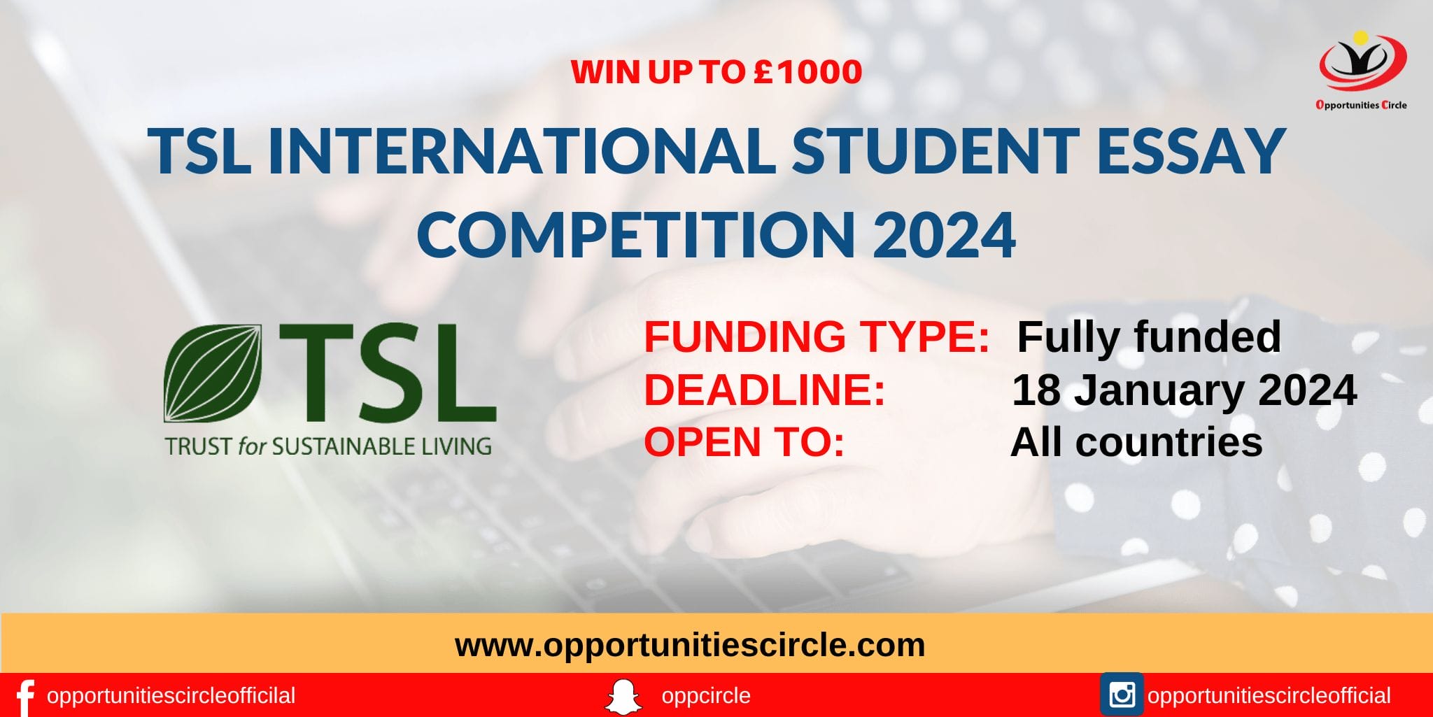 TSL International Student Essay Competition 2024 Win up to £1000