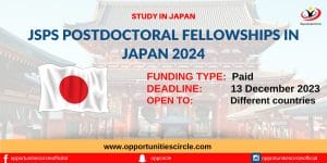 JSPS Postdoctoral Fellowships in Japan 2024