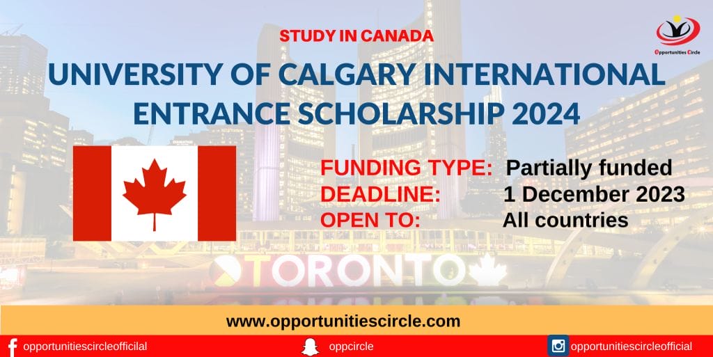 University of Calgary International Entrance Scholarship 2024