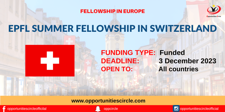 EPFL Summer Fellowship in Switzerland 2024