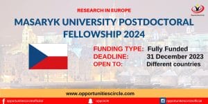Masaryk University PostDoctoral Fellowship 2024