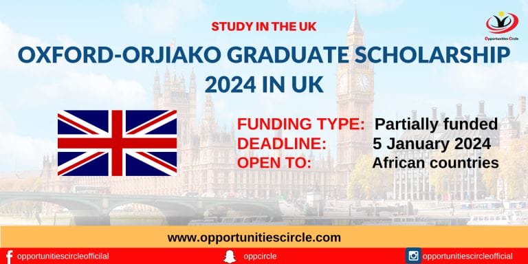 Oxford-Orjiako Graduate Scholarship 2024 in UK