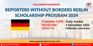 Reporters Without Borders Berlin Scholarship Program 2024