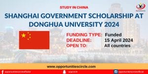 Shanghai Government Scholarship at Donghua University 2024