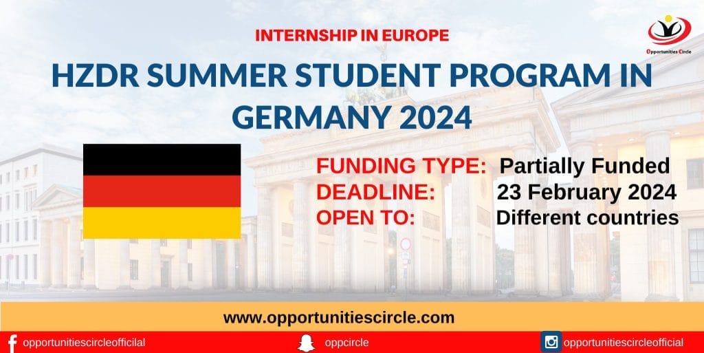 HZDR Summer Student Program in Germany 2024