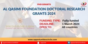 Al Qasimi Foundation Doctoral Research Grants
