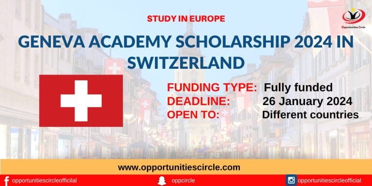 Geneva Academy Scholarship 2024 in Switzerland