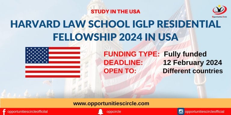 Harvard Law School IGLP Residential Fellowship 2024 in the USA