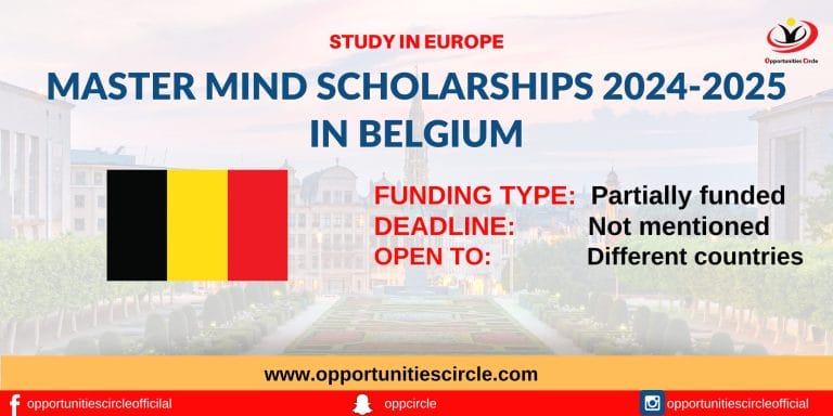 Master Mind Scholarships 2024-2025 in Belgium