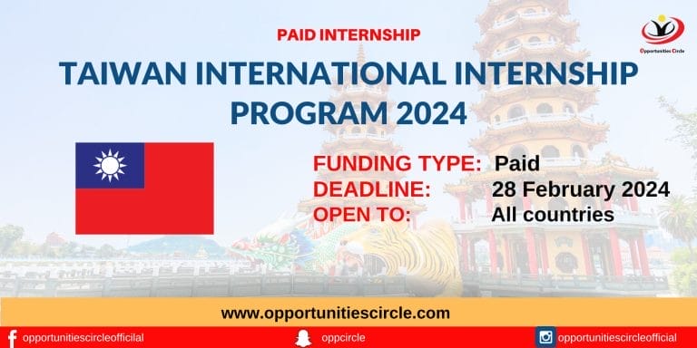 Taiwan International Internship Program 2024