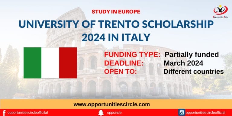 University of Trento Scholarship 2024 in Italy 