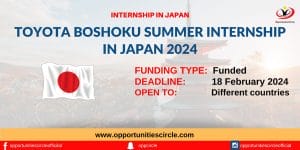 Toyota Boshoku Summer Internship in Japan 2024