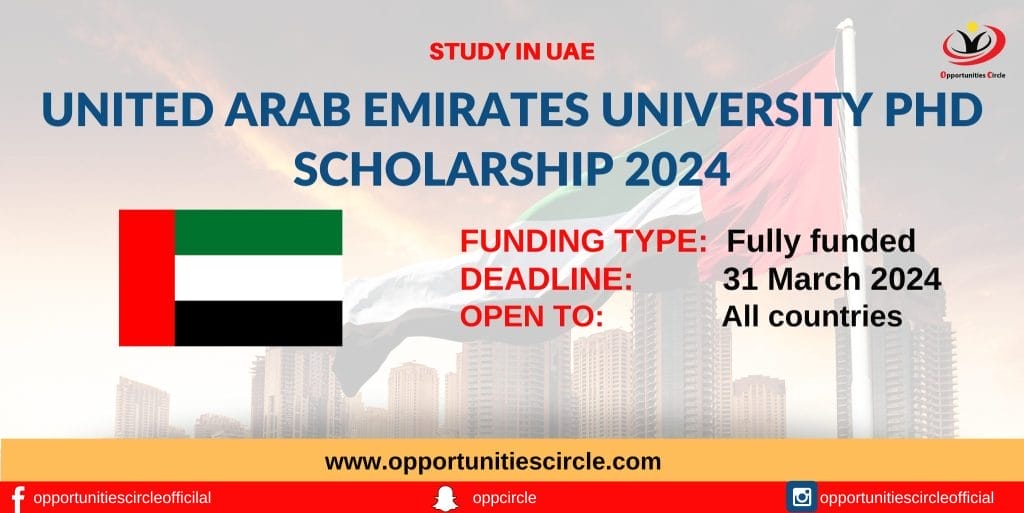 United Arab Emirates University PhD Scholarship 2024