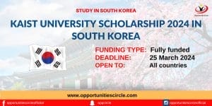 KAIST University Scholarship 2024 in South Korea | Fully Funded