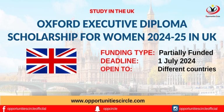 Oxford Executive Diploma Scholarship for Women 2024-25 in UK