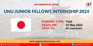 UNU Junior Fellows Internship 2024 in Japan