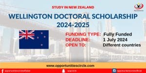 Wellington Doctoral Scholarship 2024-2025